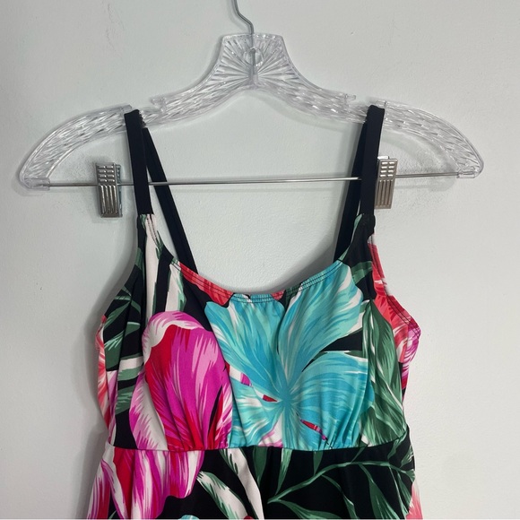 NWOT Sonnet Shores Floral Black One Piece Swimsuit Bathing Suit . WORN ONCE!!!! - Picture 11 of 15